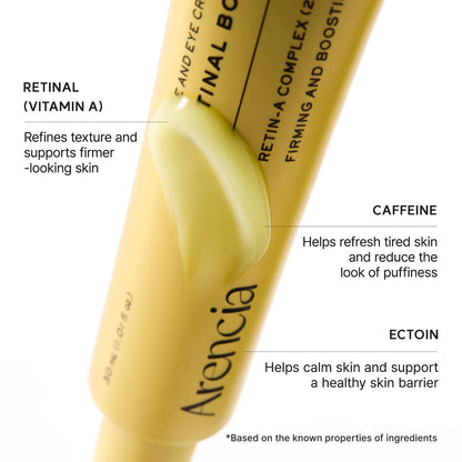Arencia Retinal Booster Shot, Advanced Retinal & Caffeine Formula for Firm, Pore-Refined Skin 30ml