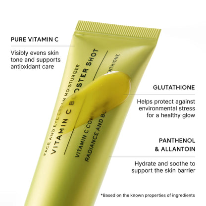 Arencia Vitamin C Booster Shot, Pure Vitamin C + Glutathione for Bright, Healthy Skin Glow 30ml