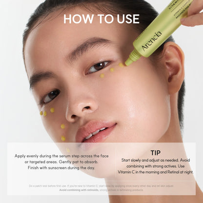 Arencia Vitamin C Booster Shot, Pure Vitamin C + Glutathione for Bright, Healthy Skin Glow 30ml