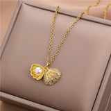 Viral Korean Shell Pearl Design Pendant Necklace (Trending Now 🔥)