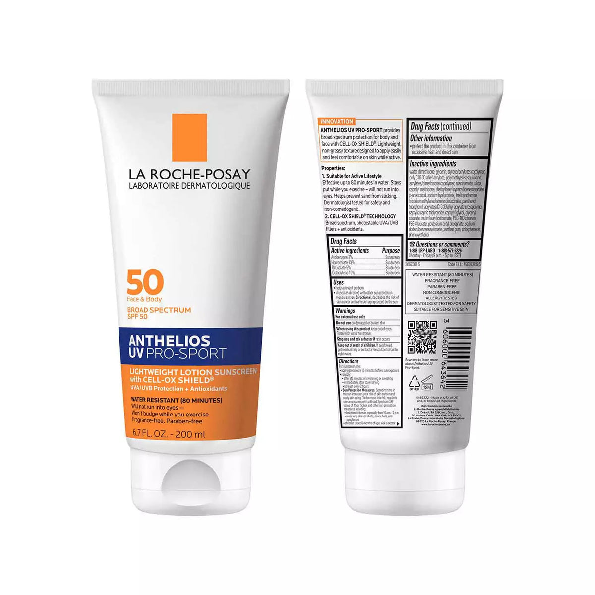 La Roche Posay - Anthelios UV Pro Sport US open Official Sunscreen SPF 50 200ml