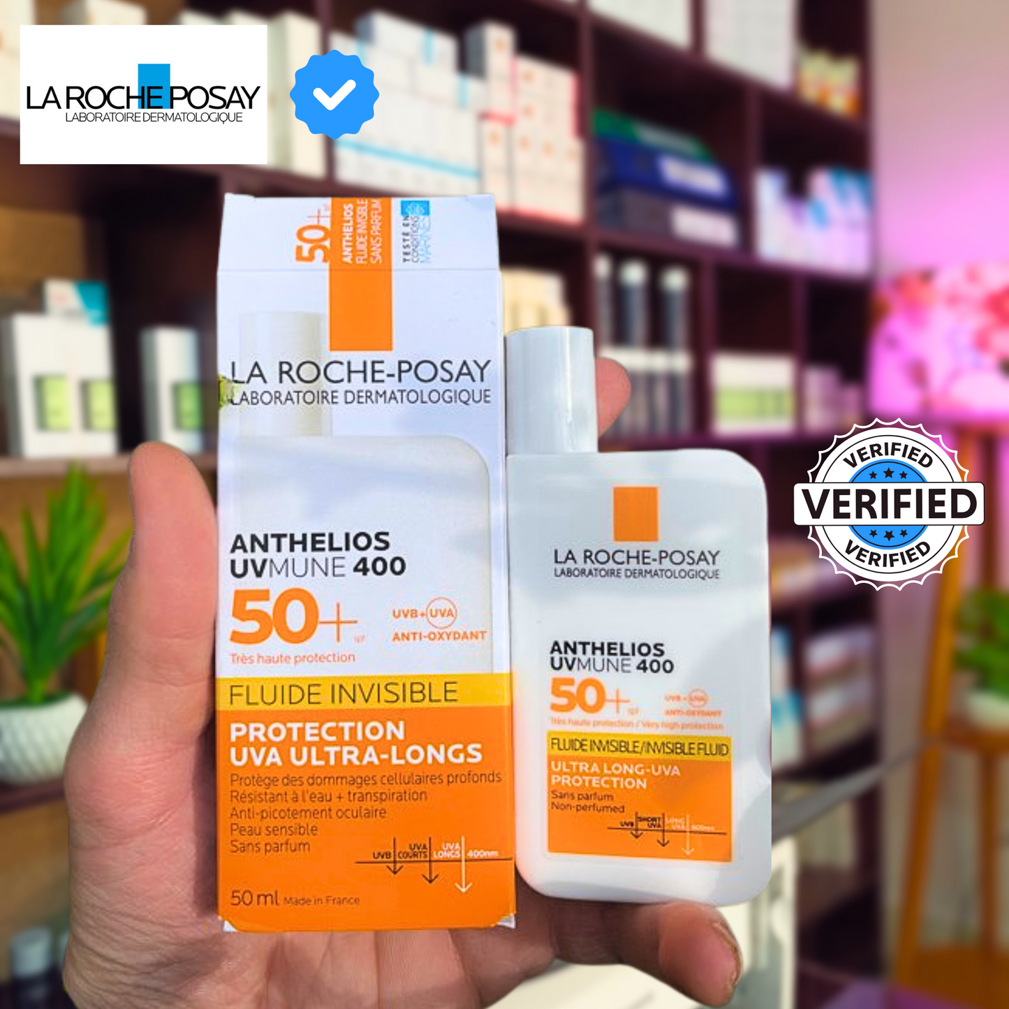 La Roche Posay Anthelios UVMune 400 Invisible Fluid Spf50+ Sun Cream For Sensitive Skin 50ml