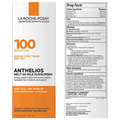 La Roche Posay - Anthelios Melt-In Milk Sunscreen for Face & Body SPF 100 90ml