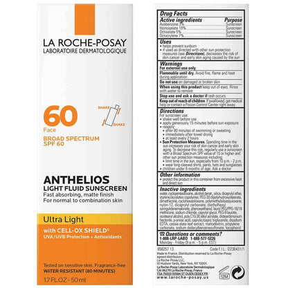 La Roche Posay - Anthelios Ultra Light Fluid Facial Sunscreen SPF 60 50ml