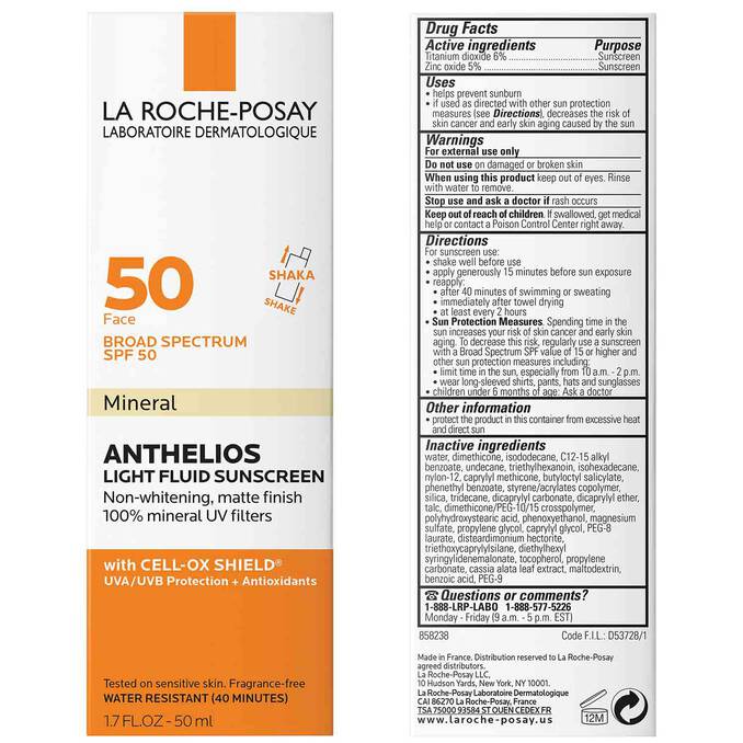 La Roche Posay - Anthelios Mineral Zinc Oxide Sunscreen SPF 50 50ml