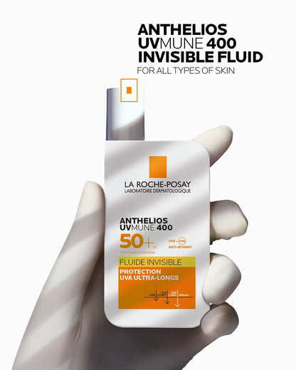 La Roche Posay Anthelios UVMune 400 Invisible Fluid Spf50+ Sun Cream For Sensitive Skin 50ml